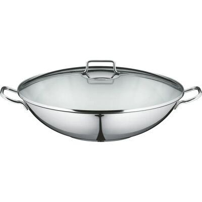 WMF Macao Wok Stainless Steel 36cm Induction - Wok, Stir-Fry Pan, Glass Lid WMF Macao Wok Stainless Steel 36cm Induction - Wok, Stir-Fry Pan, Glass Lid