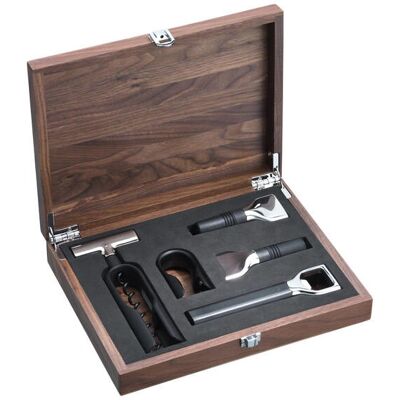 WMF Kurkentrekker - Zwart, Chroom, Walnoot - Wijnaccessoire WMF Kurkentrekker - Zwart, Chroom, Walnoot - Wijnaccessoire