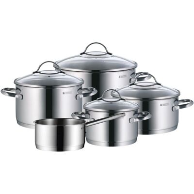 WMF Provence Plus 0721556380 pannset - kompatibel med induktion - rostfritt stål - hållbart - 9 delar WMF Provence Plus 0721556380 pannset - kompatibel med induktion - rostfritt stål - hållbart - 9 delar