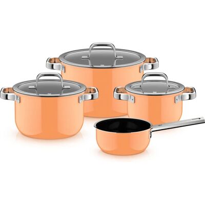 WMF 05.1940.5290 Ensemble de casseroles - Orange - Publicité WMF 05.1940.5290 Ensemble de casseroles - Orange - Publicité