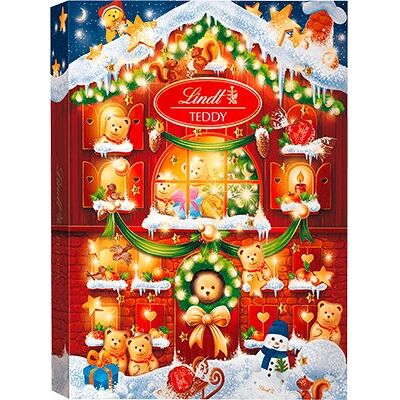 Calendrier de l'Avent Lindt Teddy - Chocolats au Lait Suisses Festifs - Publicité Calendrier de l'Avent Lindt Teddy - Chocolats au Lait Suisses Festifs - Publicité