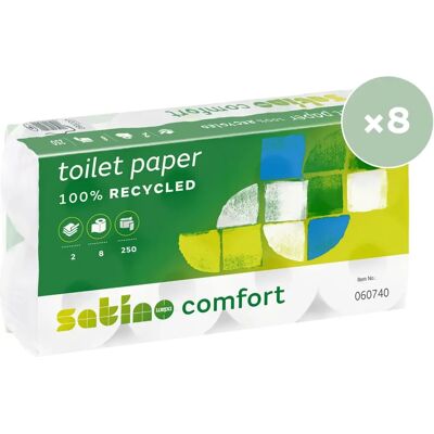 Wepa Comfort Doppel-lagiges Recycling-Toilettenpapier - 64 Rollen Wepa Comfort Doppel-lagiges Recycling-Toilettenpapier - 64 Rollen