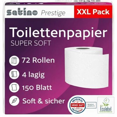 Wepa Satino Toilettenpapier 4-lagig 72 Rollen - Toilettenpapier Wepa Satino Toilettenpapier 4-lagig 72 Rollen - Toilettenpapier