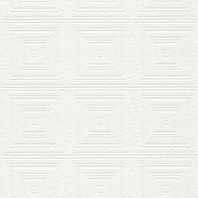 AS Creations White Embossed Paintable Wallpaper - Wallcovering AS Creations White Embossed Paintable Wallpaper - Wallcovering