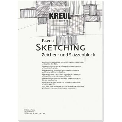 KREUL Künstler Skizzenblock - A4 - 20 Blatt - Säurefrei, Alterungsbeständig KREUL Künstler Skizzenblock - A4 - 20 Blatt - Säurefrei, Alterungsbeständig