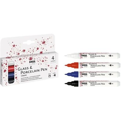 KREUL Classic Penna Vetro e Porcellana - Set da 4 KREUL Classic Penna Vetro e Porcellana - Set da 4