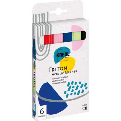 Set di Marker Acrilici Triton KREUL - Medio - 6 Colori Set di Marker Acrilici Triton KREUL - Medio - 6 Colori