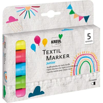 Kreul Textil Marker Junior 5er-Set - Bunte Farben Kreul Textil Marker Junior 5er-Set - Bunte Farben