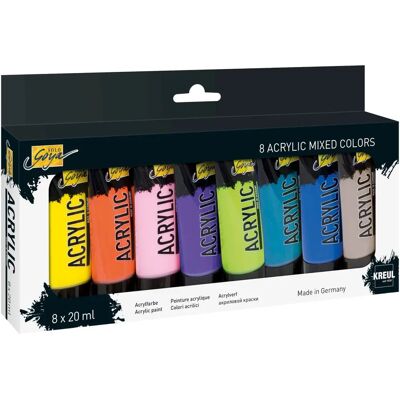 KREUL SOLO GOYA Akrilfesték készlet - 8 szín, 20ml KREUL SOLO GOYA Akrilfesték készlet - 8 szín, 20ml