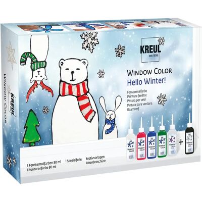 KREUL Pinturas de artista y manualidades - Kit de colores para ventanas - Hello Winter KREUL Pinturas de artista y manualidades - Kit de colores para ventanas - Hello Winter