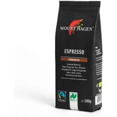MOUNT HAGEN - Bio Fairtrade Espresso gemahlener Kaffee - 250 g MOUNT HAGEN - Bio Fairtrade Espresso gemahlener Kaffee - 250 g