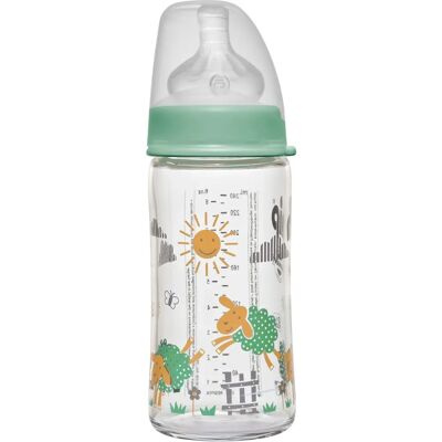 Biberon NIP à Col Large - 240ml, Rose, Anti-Colique, Sans BPA Biberon NIP à Col Large - 240ml, Rose, Anti-Colique, Sans BPA