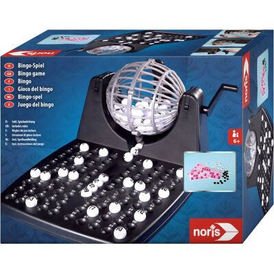 Noris 606150493 - Bingospiel - Familienspiel, 90 Kugeln, Mehrsprachig Noris 606150493 - Bingospiel - Familienspiel, 90 Kugeln, Mehrsprachig