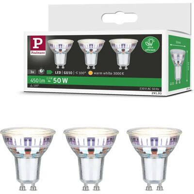 Paulmann LED-strålkastare - GU10, 3x450lm, 2,5W, 3000K Paulmann LED-strålkastare - GU10, 3x450lm, 2,5W, 3000K