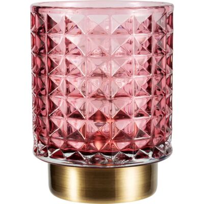 Pauleen Lámpara de Mesa de Vidrio Rosa Pauleen Lámpara de Mesa de Vidrio Rosa