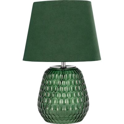 Lampe de table en velours vert Pauleen - Décoration intérieure - Publicité Lampe de table en velours vert Pauleen - Décoration intérieure - Publicité
