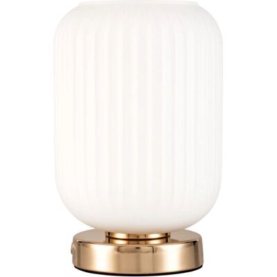 Pauleen Noble Purity Tischleuchte - Elegante Goldmetallbasis, Weißes Opalglas, E27 Fassung Pauleen Noble Purity Tischleuchte - Elegante Goldmetallbasis, Weißes Opalglas, E27 Fassung