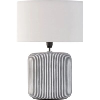 Lámpara de mesa de cerámica y tela gris Pauleen - Lámpara de mesa Lámpara de mesa de cerámica y tela gris Pauleen - Lámpara de mesa