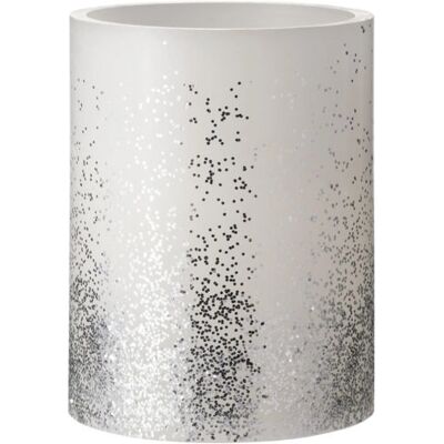 Pauleen LED Glowing Glitter Big Candle - Real Wax, Silver, 15cm - Candle Pauleen LED Glowing Glitter Big Candle - Real Wax, Silver, 15cm - Candle