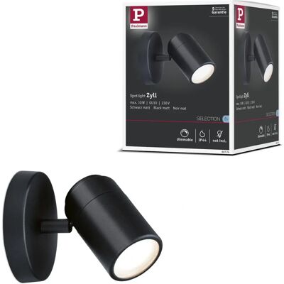 Paulmann Paulmann Zyli IP44 GU10 Dimmbar Spot - Schwarz Matt Paulmann Paulmann Zyli IP44 GU10 Dimmbar Spot - Schwarz Matt