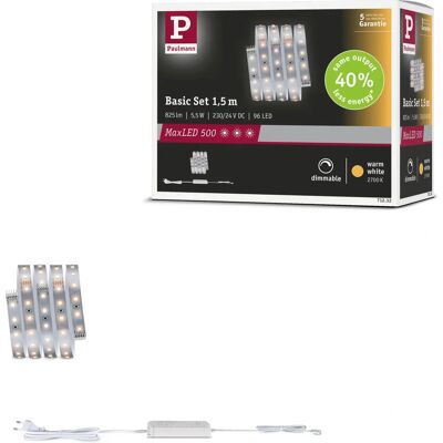 Paulmann MaxLED 500 Bande LED Blanc Chaud - Bande LED Paulmann MaxLED 500 Bande LED Blanc Chaud - Bande LED