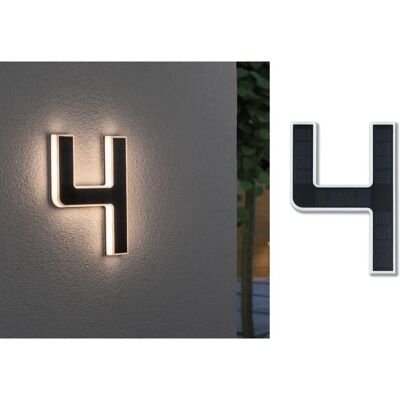 Paulmann 798.45 Numéro de maison solaire LED - Éclairage numéro 4 Paulmann 798.45 Numéro de maison solaire LED - Éclairage numéro 4