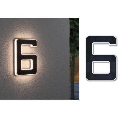 Paulmann Outdoor Solar House Number 6 IP44 3000K LED - Outdoor Wall Lighting Paulmann Outdoor Solar House Number 6 IP44 3000K LED - Outdoor Wall Lighting