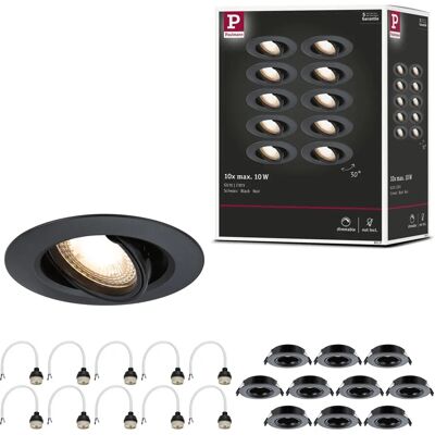 Paulmann 92117 Einbauleuchte Set - 90mm, 10x10W, Schwarz Paulmann 92117 Einbauleuchte Set - 90mm, 10x10W, Schwarz