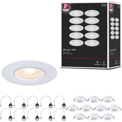 Paulmann 92118 Einbauleuchte 10er-Pack dimmbar GU10 Weiß Paulmann 92118 Einbauleuchte 10er-Pack dimmbar GU10 Weiß
