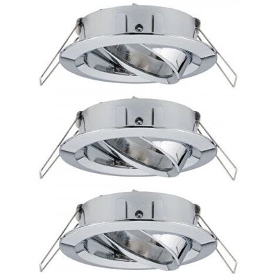 Paulmann 92488 Faretto incasso - Rotondo, Cromato, Set da 3 Paulmann 92488 Faretto incasso - Rotondo, Cromato, Set da 3