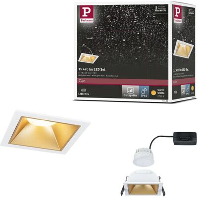 Paulmann LED Einbauleuchte - Quadratisch, 6W, 470lm, Weiß/Gold, 3-Stufen-Dimmung Paulmann LED Einbauleuchte - Quadratisch, 6W, 470lm, Weiß/Gold, 3-Stufen-Dimmung