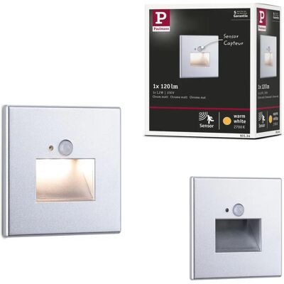 Paulmann LED Wandeinbauleuchte Edge Quadro, 80x42mm, 2700K, Weiß Chrom Paulmann LED Wandeinbauleuchte Edge Quadro, 80x42mm, 2700K, Weiß Chrom