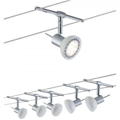 Sistema de riel LED Paulmann 94136 - 5 focos, 10W, regulable Sistema de riel LED Paulmann 94136 - 5 focos, 10W, regulable
