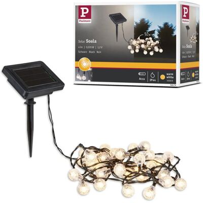 Guirlande lumineuse LED solaire Paulmann Soala avec détecteur crépusculaire - Résistant aux éclaboussures IP44 Guirlande lumineuse LED solaire Paulmann Soala avec détecteur crépusculaire - Résistant aux éclaboussures IP44