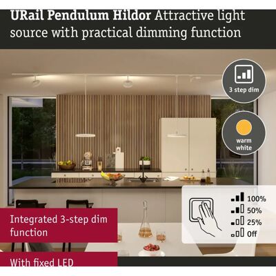 Paulmann Hildor URail LED Pendel - 3-Stufen-Dimmung, 850lm, 15W - Pendelleuchte Paulmann Hildor URail LED Pendel - 3-Stufen-Dimmung, 850lm, 15W - Pendelleuchte
