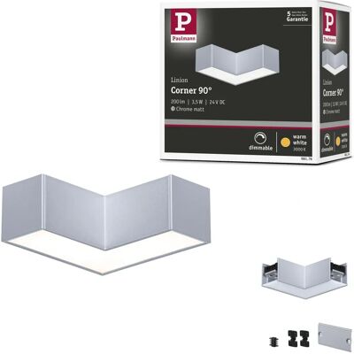 Paulmann 98176 Canale LED - Angolo 90°, 3.5W, 3000K, Cromo - Sistema Paulmann 98176 Canale LED - Angolo 90°, 3.5W, 3000K, Cromo - Sistema