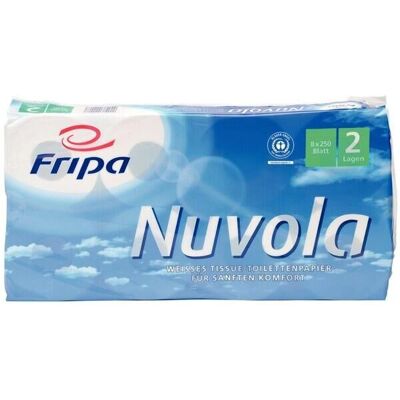 Fripa - Nuvola - 2-lagig - 8x250 Blätter - Toilettenpapier Fripa - Nuvola - 2-lagig - 8x250 Blätter - Toilettenpapier