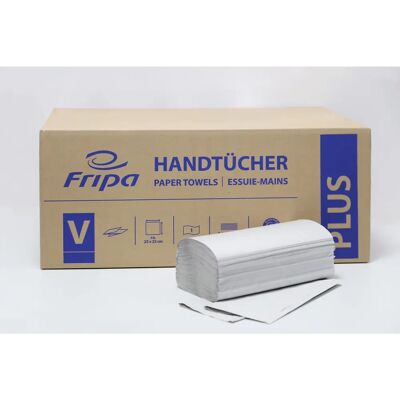 Fripa Papierhandtücher - 25x23cm, V-Falz, 5000 Stück - Papierhandtücher Fripa Papierhandtücher - 25x23cm, V-Falz, 5000 Stück - Papierhandtücher