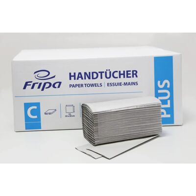 Fripa Krepp-Papierhandtücher Natur - C-Falz, 1-lagig - Haushaltspapier Fripa Krepp-Papierhandtücher Natur - C-Falz, 1-lagig - Haushaltspapier