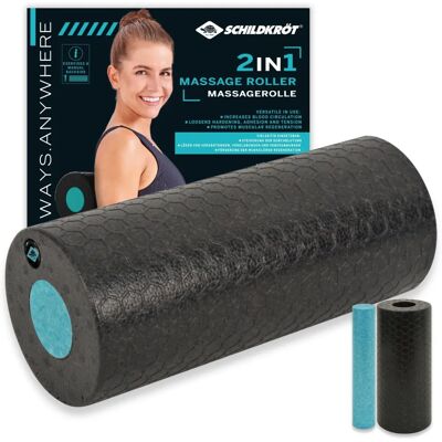 SCHILDKRÖT Massage-Rolle - 2-in-1 Schwarz Blau SCHILDKRÖT Massage-Rolle - 2-in-1 Schwarz Blau