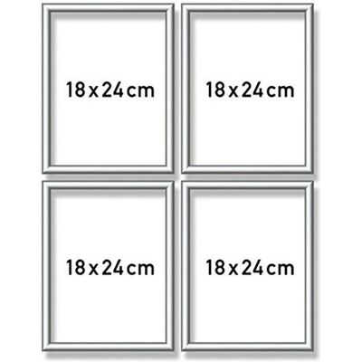 Ensemble de Cadres en Aluminium Argenté 18x24cm - Cadre - Publicité Ensemble de Cadres en Aluminium Argenté 18x24cm - Cadre - Publicité