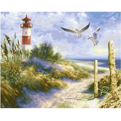 Schipper 609130884 - Paint by Numbers Sylt Duinen met Vuurtoren - Kleurboek Schipper 609130884 - Paint by Numbers Sylt Duinen met Vuurtoren - Kleurboek