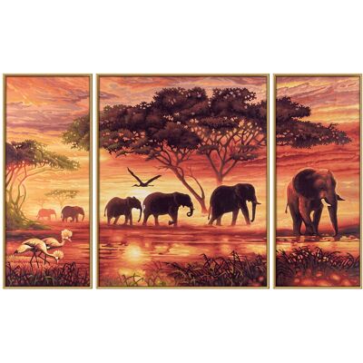 Schipper Elefanten Triptychon Malen nach Zahlen - 50x80cm Schipper Elefanten Triptychon Malen nach Zahlen - 50x80cm