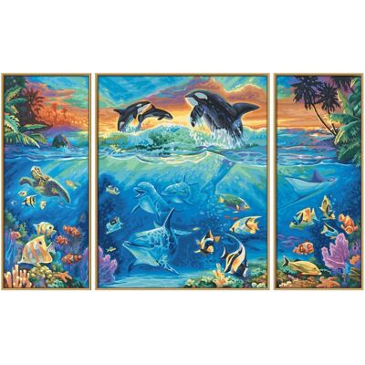 Schipper Colouring Book & Kit - Triptych Underwater Reef Schipper Colouring Book & Kit - Triptych Underwater Reef