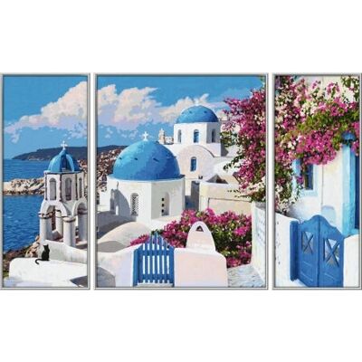 Schipper Colouring Pages Kit - Santorini Triptych - Painting Set Schipper Colouring Pages Kit - Santorini Triptych - Painting Set