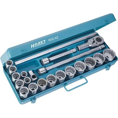 Hazet 1000AZ Doppel-6kt.-Steckschlüssel-Set - 3/4 Zoll 20 mm - 21 Werkzeuge Hazet 1000AZ Doppel-6kt.-Steckschlüssel-Set - 3/4 Zoll 20 mm - 21 Werkzeuge