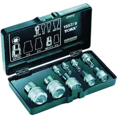 Hazet Modell 1557/9 Werkzeugset - TORX, Vierkant, 6,3/10/12,5mm Hazet Modell 1557/9 Werkzeugset - TORX, Vierkant, 6,3/10/12,5mm