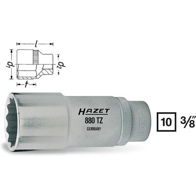 Hazet 880TZ-20 Nøkkel for muttere - Lång, Krom, Tyskland Hazet 880TZ-20 Nøkkel for muttere - Lång, Krom, Tyskland