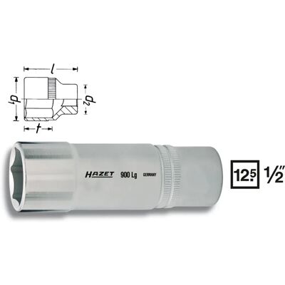 Hazet 900LG-16 Inserti per chiave a bussola - 16mm, 1/2 pollice, Made in Germany Hazet 900LG-16 Inserti per chiave a bussola - 16mm, 1/2 pollice, Made in Germany