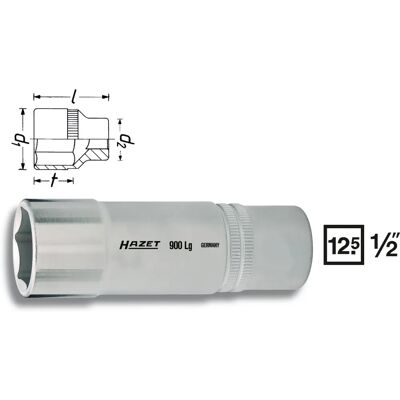 Hazet 900LG-32 Kluczyk do nakrętek - 1/2 cala, Sześciokątny profil, Niemcy Hazet 900LG-32 Kluczyk do nakrętek - 1/2 cala, Sześciokątny profil, Niemcy